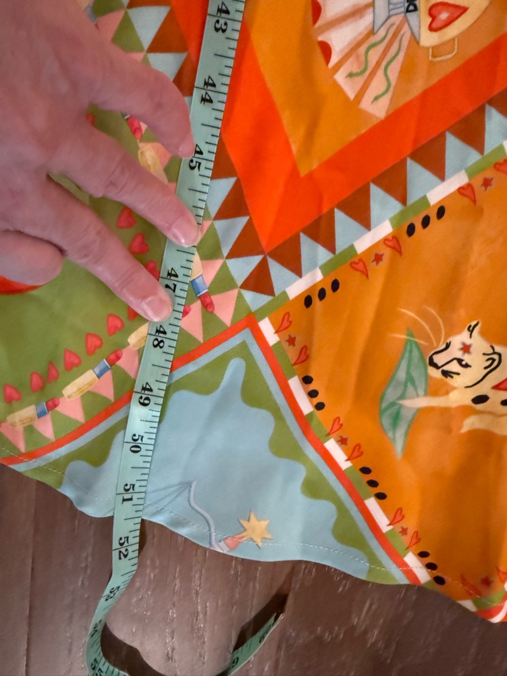 Never Fully Dressed Orange Multi Patchwork Midi Dress - Picture 9 of 14